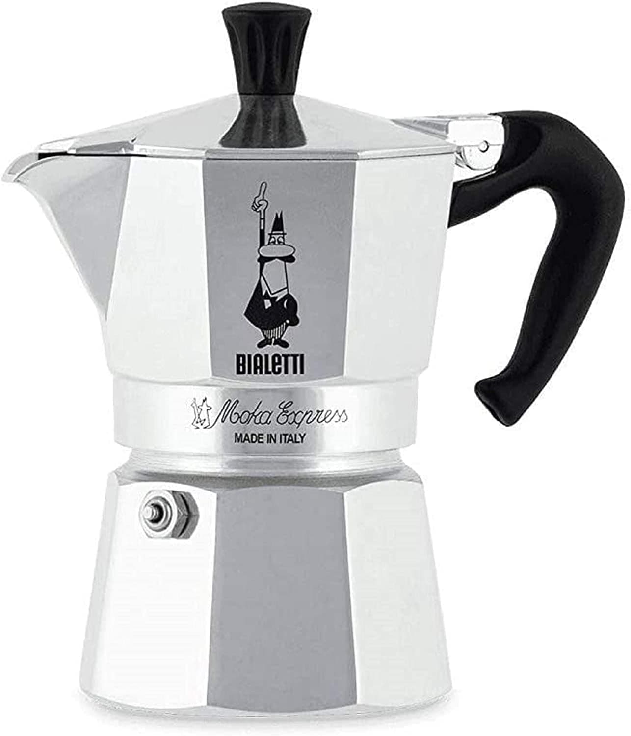 Bialetti Moka Express Stovetop Espresso Maker, 1 Cup, Silver
