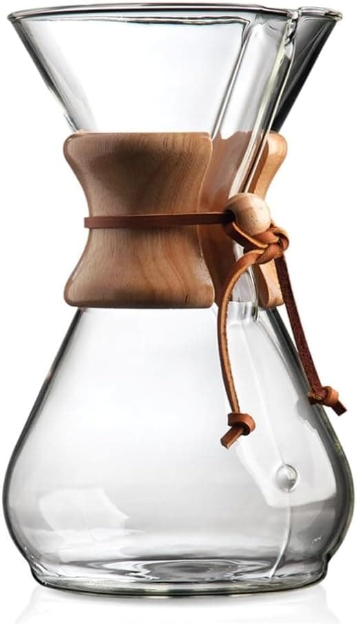 Chemex Pour-Over Glass Coffeemaker, Classic Series, 8-Cup
