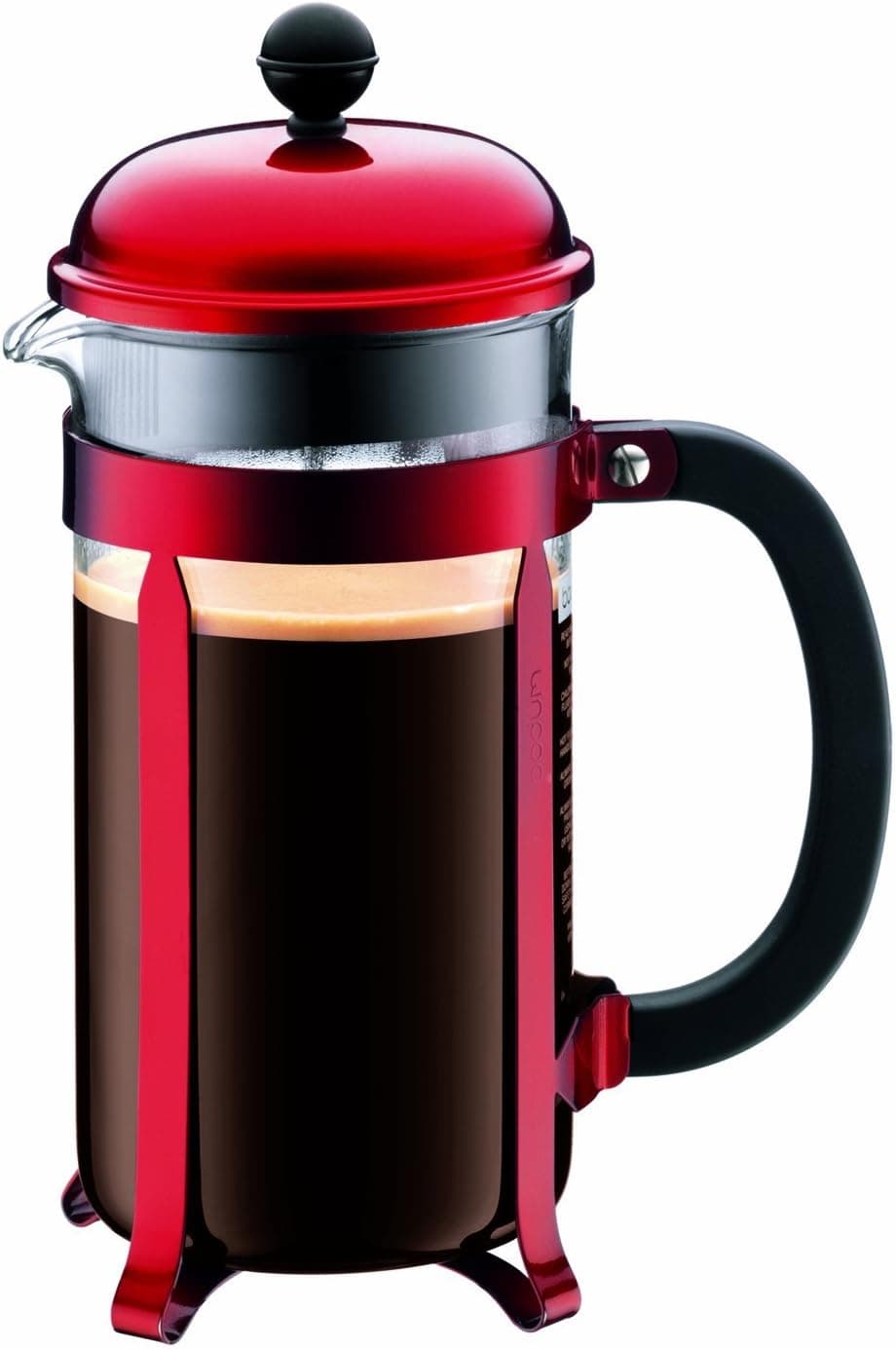 Bodum Chambord French Press, 34oz, Red Stainless Steel