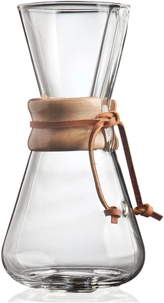Chemex Pour-Over Glass Coffeemaker, Classic Series, 3-Cup