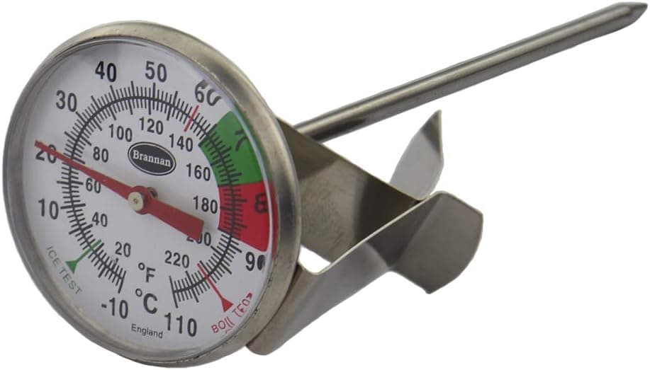 Brannan Frothy Milk Thermometer 125mm Stainless Steel Probe and Clip