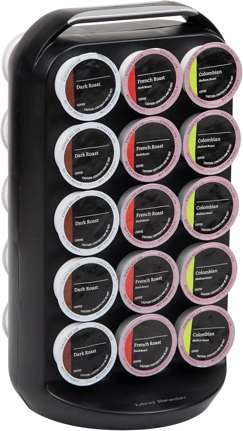 Mind Reader Single Serve Coffee Pod Storage, 30 Pod Carousel, Black