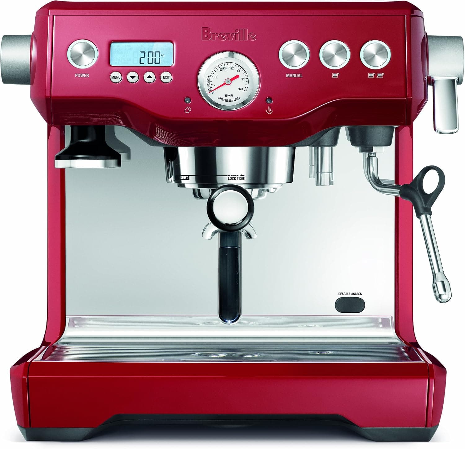 Breville BES920CBXL Dual Boiler Espresso Machine, Cranberry Red