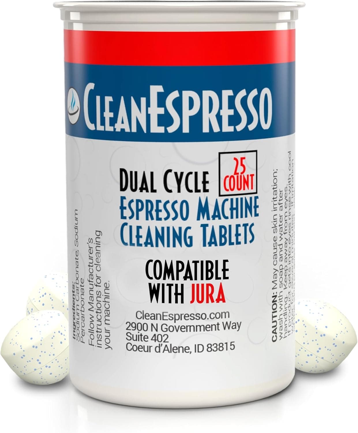 CleanEspresso 25 Cleaning Tablets for Jura Coffee Machines, 3.5g Dual Cycle