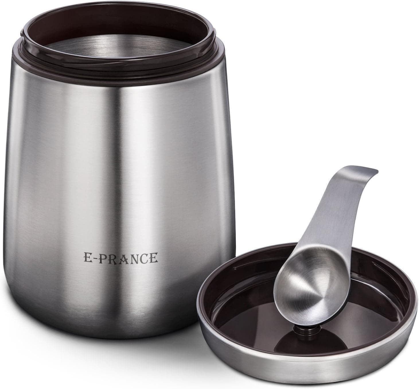 E-PRANCE Coffee Canister Airtight Vault, Stainless Steel with Magnetic Scoop (18 oz)