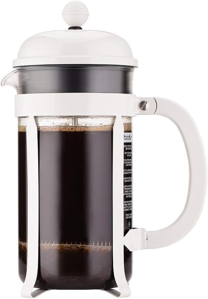 Bodum 34oz Chambord French Press, Borosilicate Glass, White