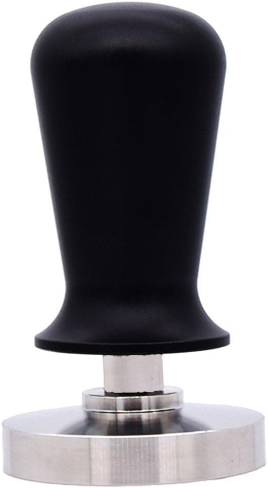 Calibrated Coffee Tamper 58mm Flat Base, 304 Stainless Steel (Black)