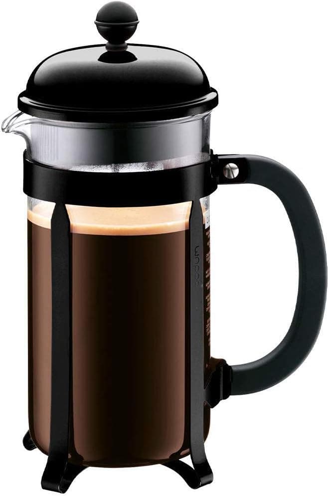Bodum 34oz Chambord French Press, Stainless Steel, Black