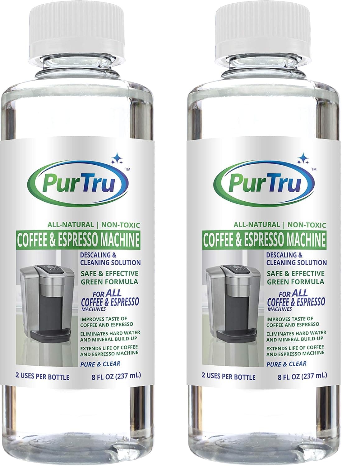 Coffee and Espresso Machine Descaling & Cleaning Solution (2 Pack) All Natural
