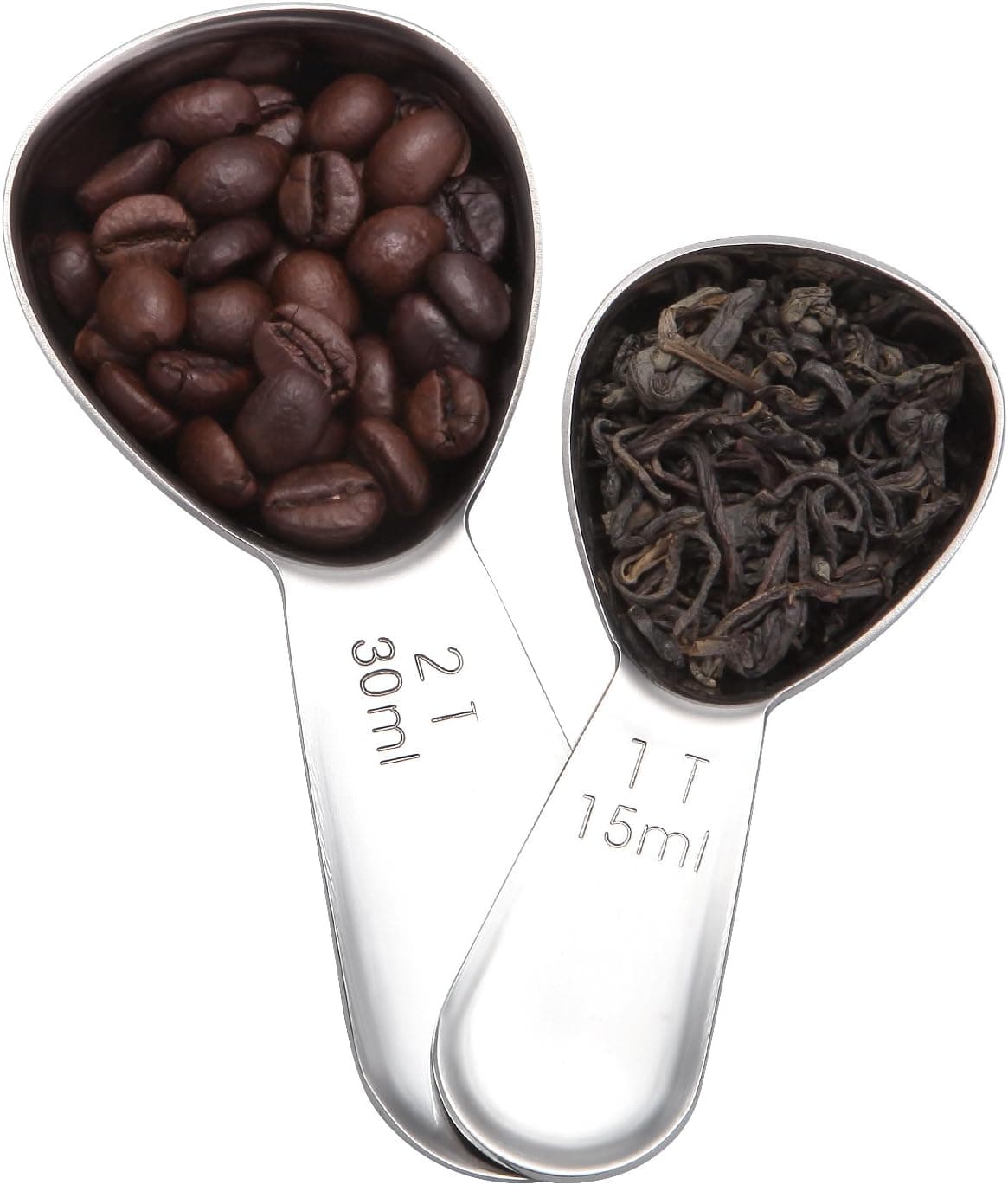 Stainless Steel Coffee Measuring Scoops Set 1 Tbsp & 2 Tbsp