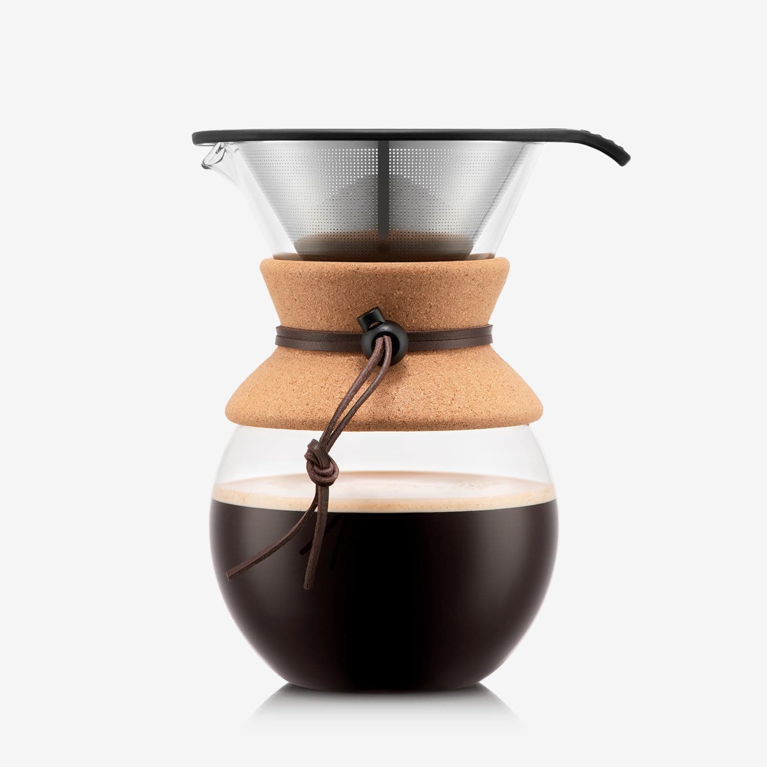 Bodum 34oz Pour Over Coffee Maker, Borosilicate Glass, Cork Grip