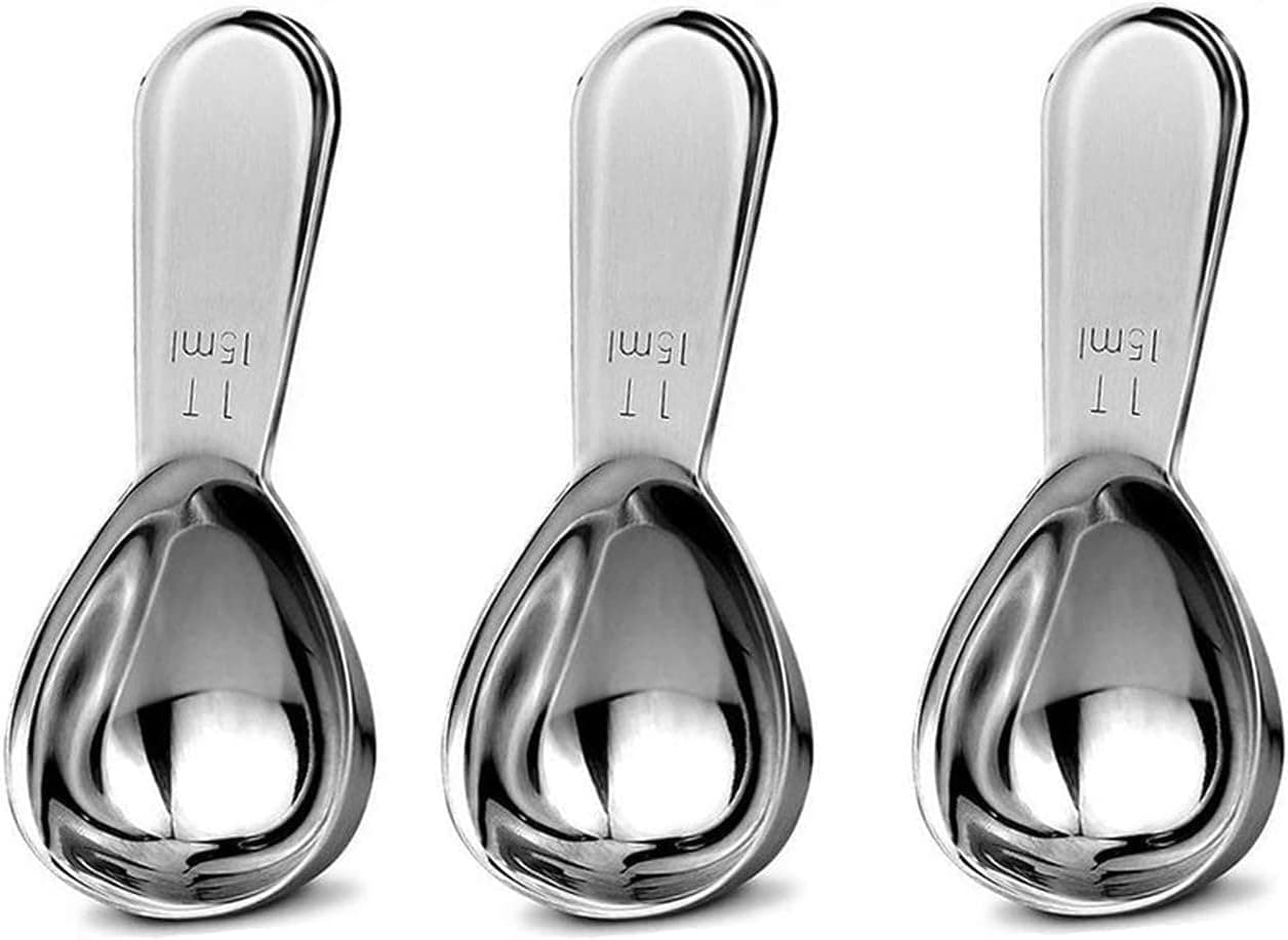 Stainless Steel 1 Tablespoon Measuring Coffee Scoop Spoon (Set of 3)