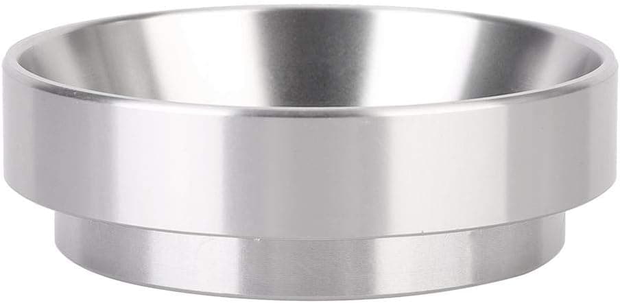 58mm Espresso Dosing Funnel, Magnetic Aluminum Alloy Coffee Powder Dosing Ring Espresso Funnel for Home Cafe Barista, Silver