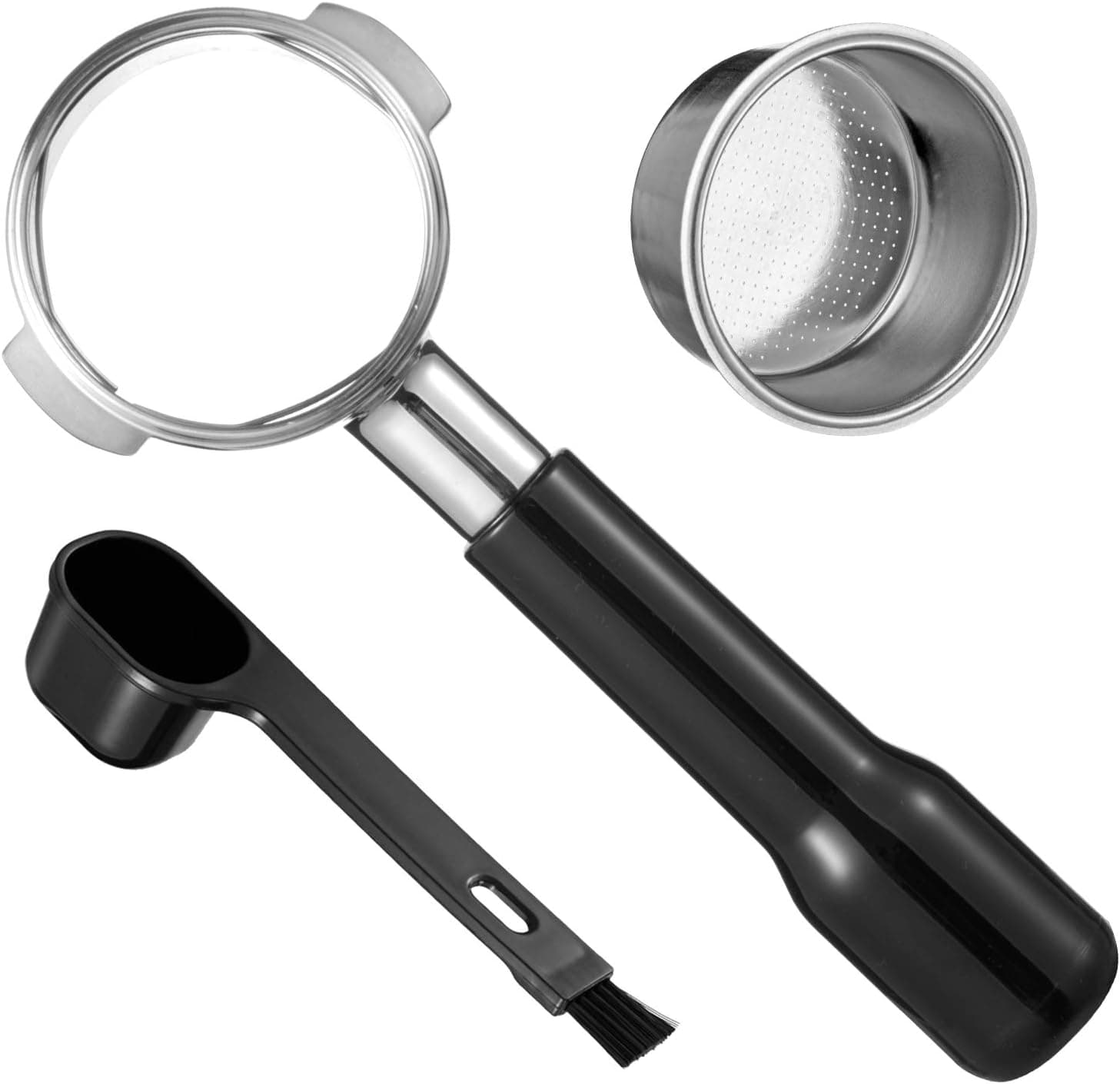 58mm Bottomless Portafilter Naked - Fits Expobar, Rocket, Rancilio (Black)