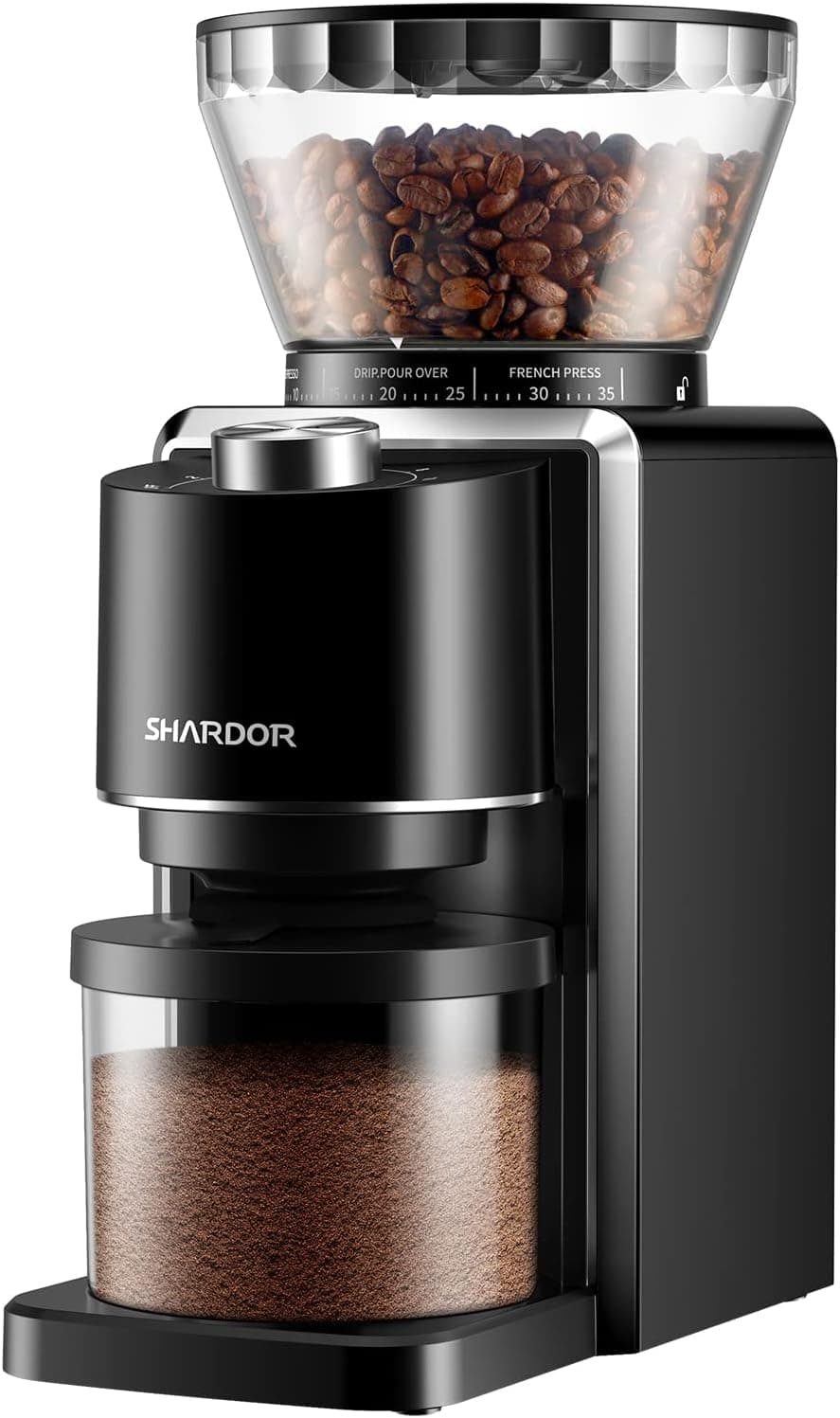 SHARDOR Conical Burr Grinder, 35 Settings, Anti-Static
