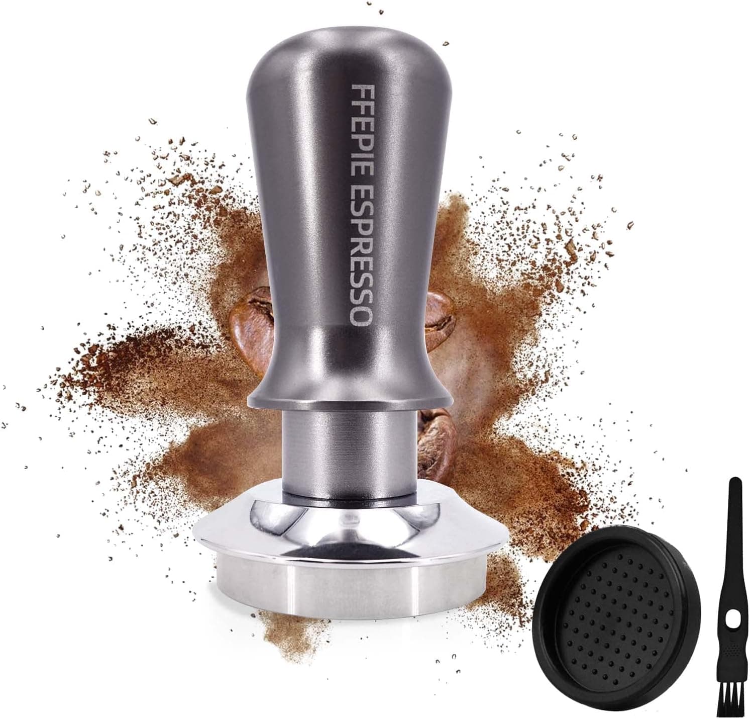 58mm Double Spring Calibrated Espresso Tamper with Mat and Brush