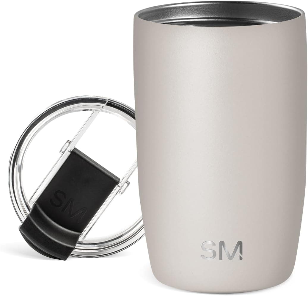 Simple Modern Voyager Tumbler with Flip Lid, 12oz, Almond Birch