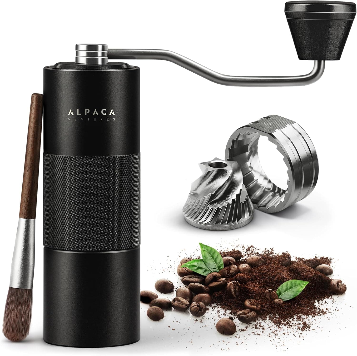 Alpaca Ventures Premium Manual Coffee Grinder, Stainless Burr