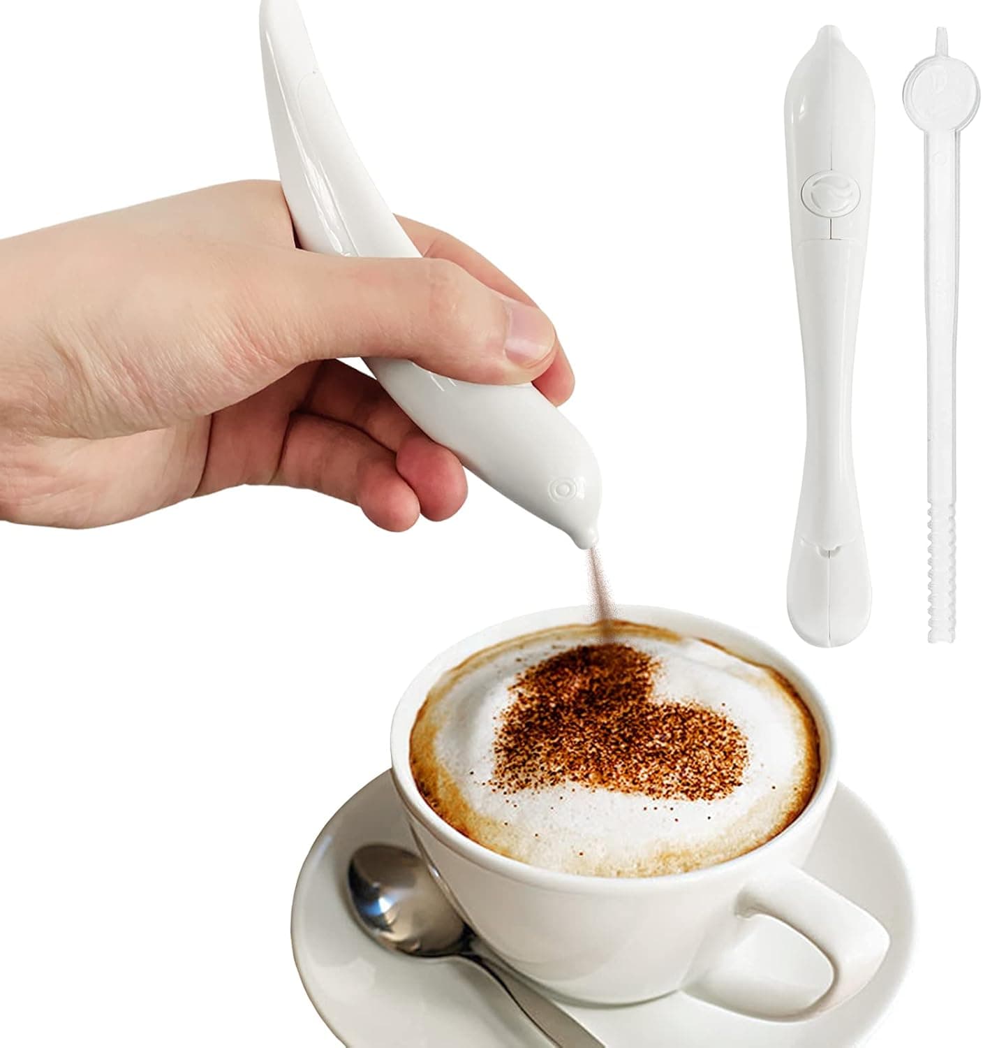 Latte Art Pen, Electrical Coffee Carving Pen, Spice Pen for Coffee Art, Cake Decoration Portable Cappuccino Coffee Carving Pen
