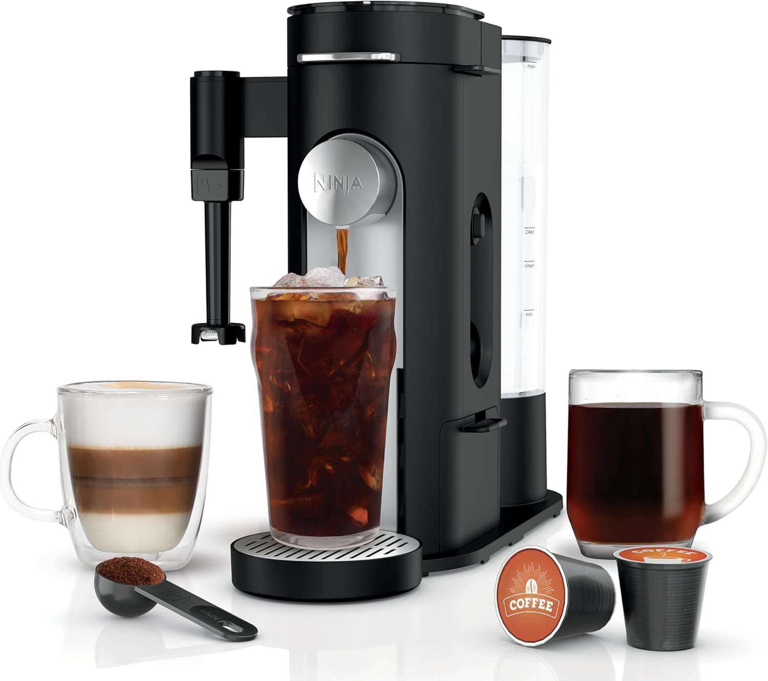 Ninja PB051 Single Serve Coffee Maker Combo, K-Cup Pods and Grounds