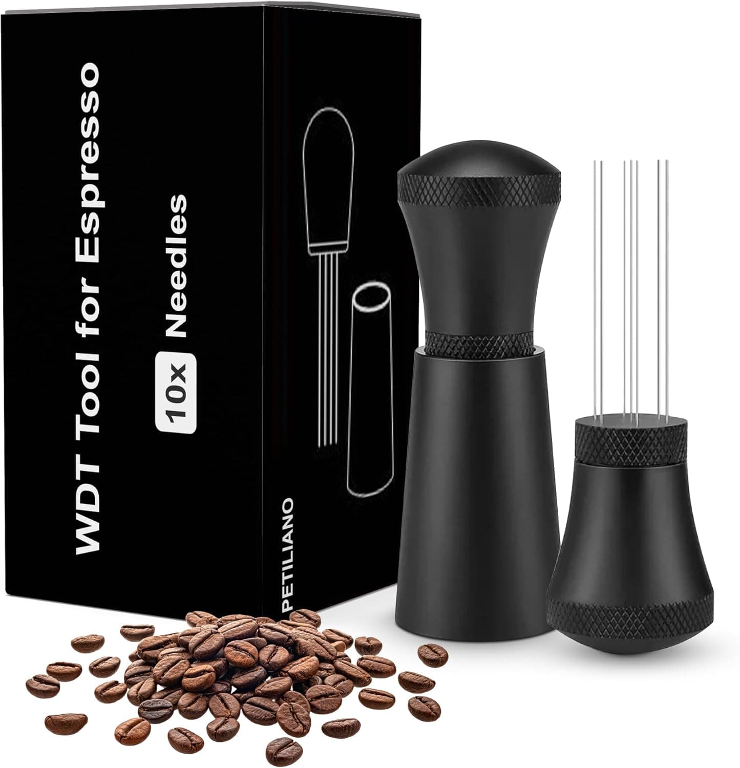 PETILIANO WDT Tool, 10 Needle 0.35mm Aluminum Espresso Distributor