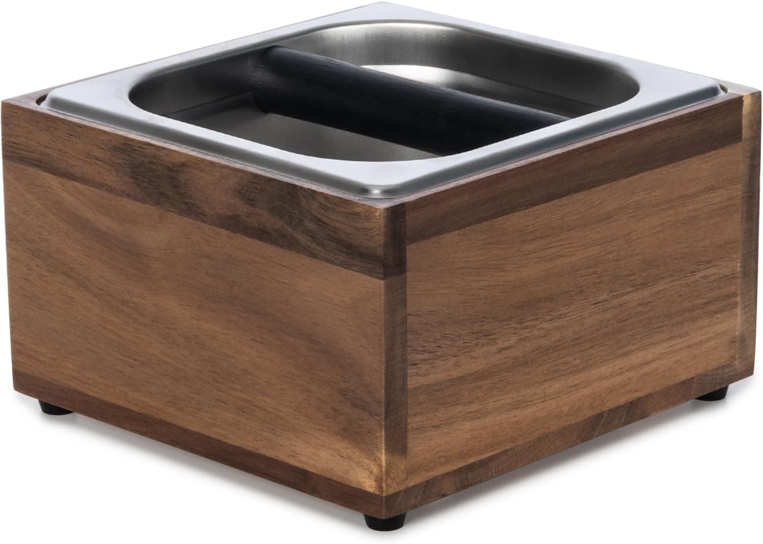 Knock Box Espresso with Tamp Station, Stainless Steel Dump Bin