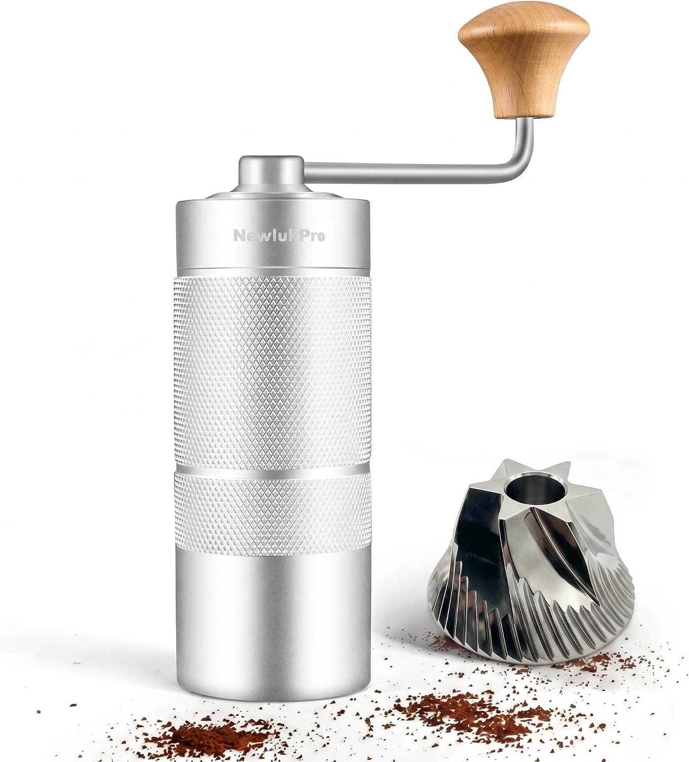 NewlukPro M6 Manual Coffee Grinder, 24 Settings, All-Metal