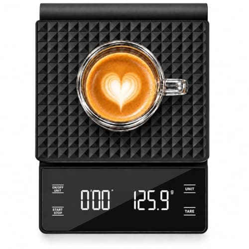NKOVE Coffee Scale with Timer, 0.1g High Precision Espresso Scale 3kg | Digital Coffee Weight Scale with Tare Function, LED Display, Battery Powered, for Pour Over Coffee and Espresso Machine