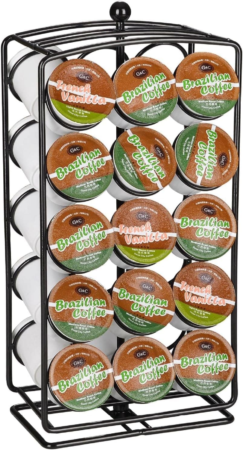 MineSign 2 Tiers Coffee Station Organizer, 2 Compartments Coffee Pod Holder Clear Drawer