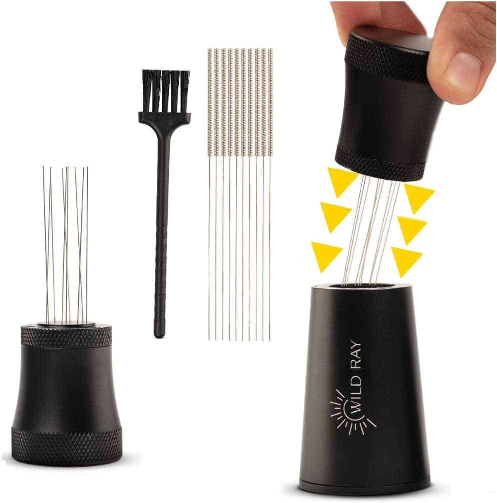 WDT Tool Espresso Distributor Set - 0.35mm 9 Needle Espresso Distribution Tool w/ 10 Needles