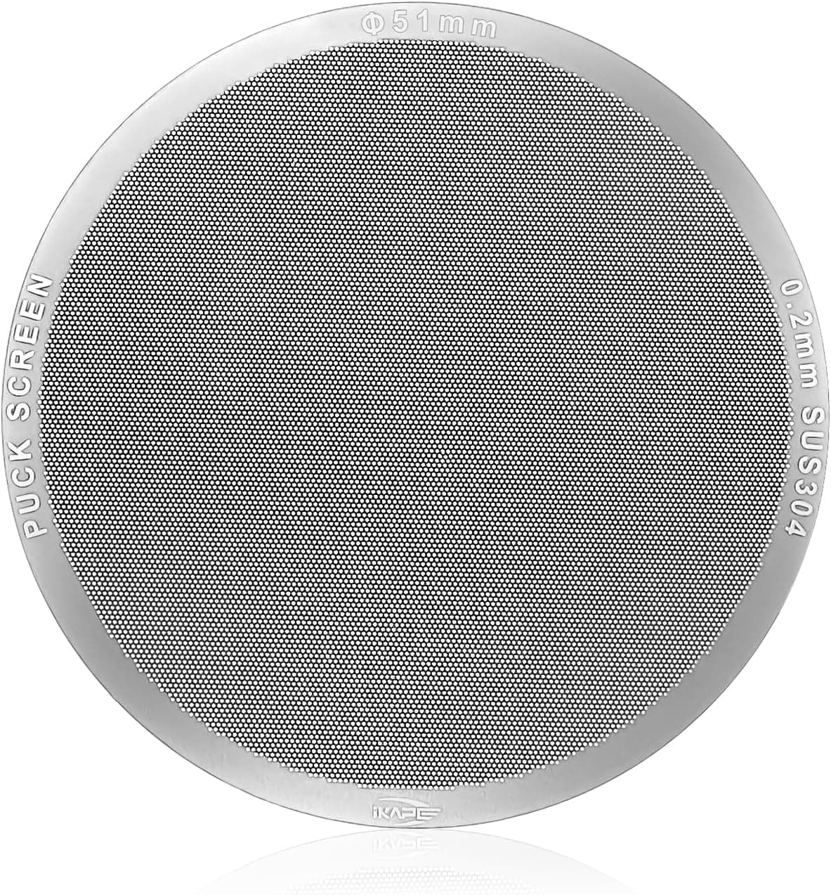 IKAPE 51mm Espresso Puck Screen, 0.2mm Thickness Reusable 304 Stainless Steel Coffee Filter
