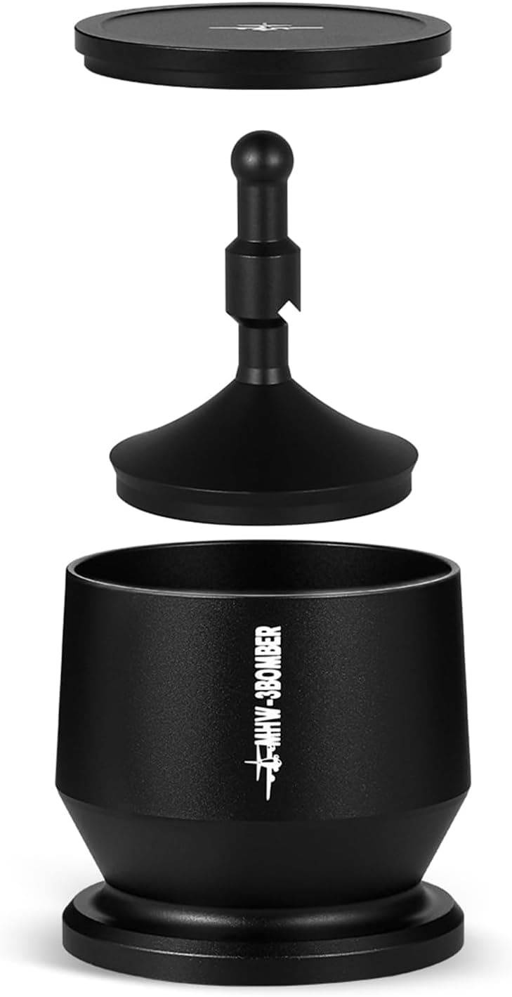 Irishom Coffee Powder Picker Dosing Cup with Dosing Ring Blind Shaker, Black 51-54mm