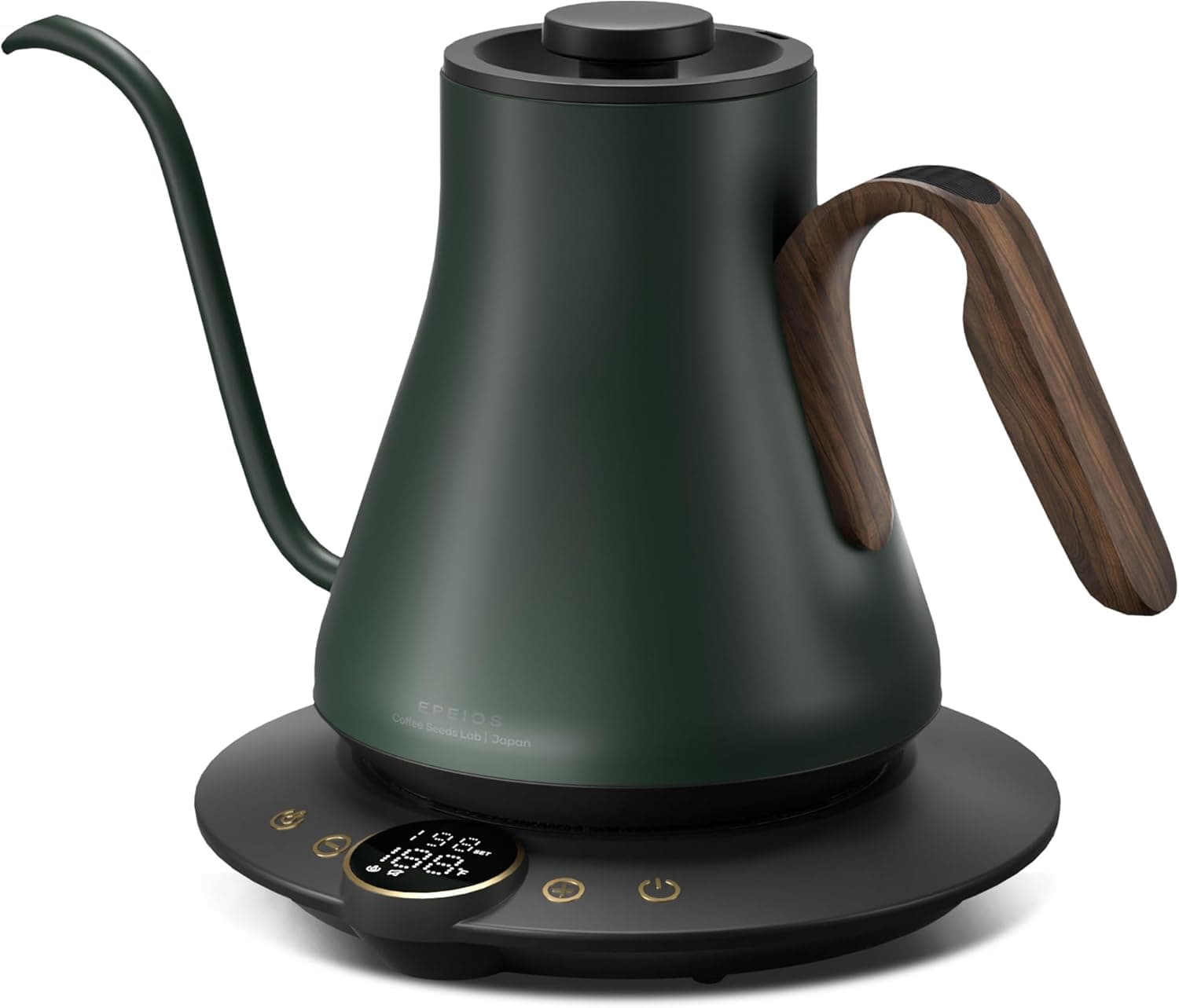 INTASTING Gooseneck Electric Kettle Brew Timer 0.9L (Forest Green)