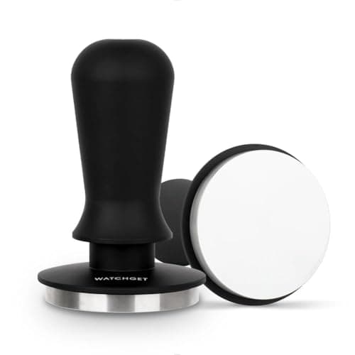 watchget 58mm Double Spring Tamper 30lb Calibrated Black | Anodized Aluminum Handle for Comfortable Grip, 304 Steel Base for Longevity, Balanced Pressure for Consistent Results