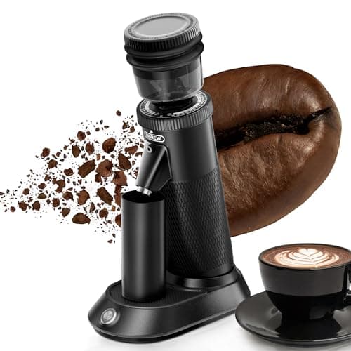 HiBREW G5 Electric Burr Coffee Grinder, Aluminum Body, Single Dose, Black