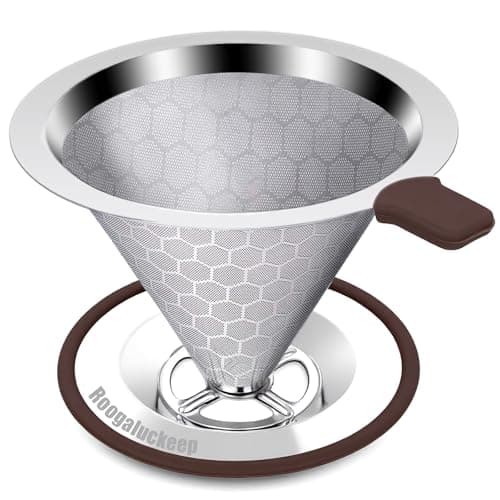 Roogaluckeep Pour Over Coffee Maker, Reusable Stainless Steel Filter