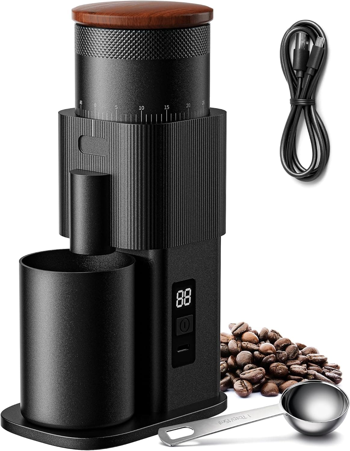 SHARDOR All-Metal Single-Dose Coffee Grinder, 80 Settings