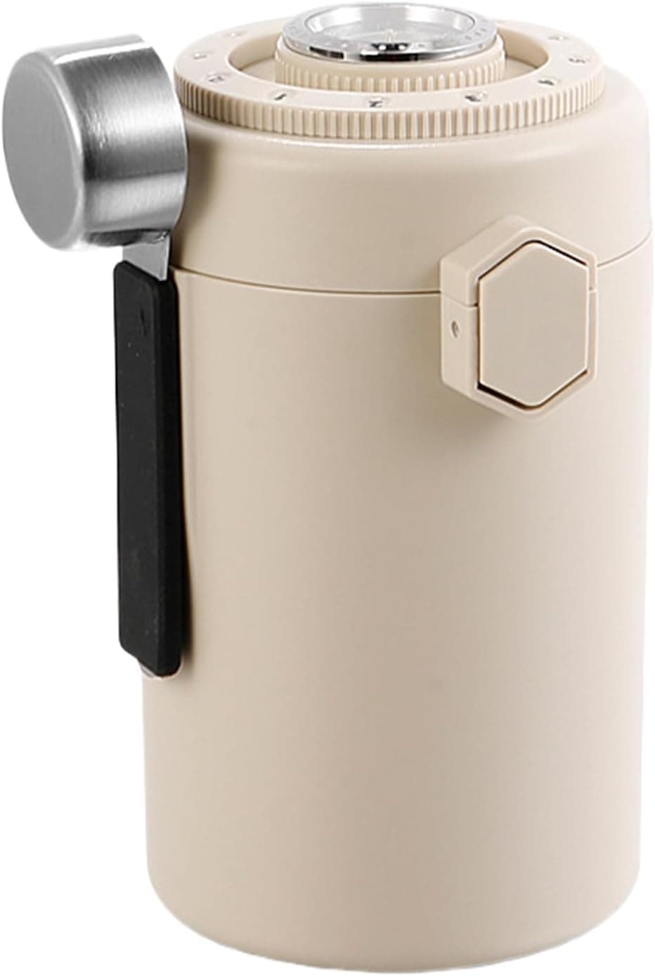 Vacuum-Sealed Coffee Bean Canister with Airtight Seal and Date Tracker (Black)