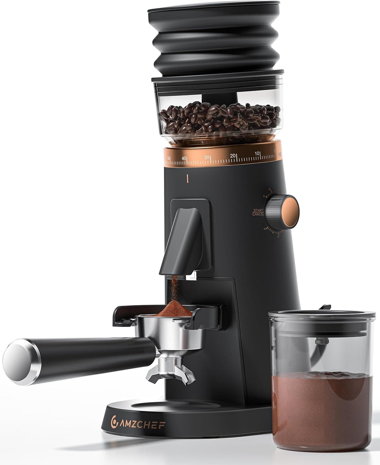 AMZCHEF Single Dose Coffee Grinder, 75 Settings, 40mm Burr