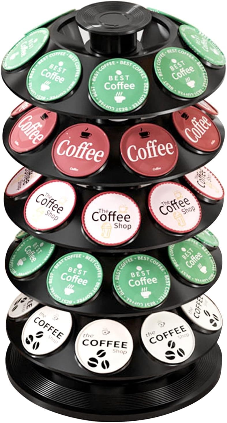 SAVORLIVING K Cup Holder Carousel for 40 Keurig Pods, Also Fits Dolce Gusto, 360° Rotatable