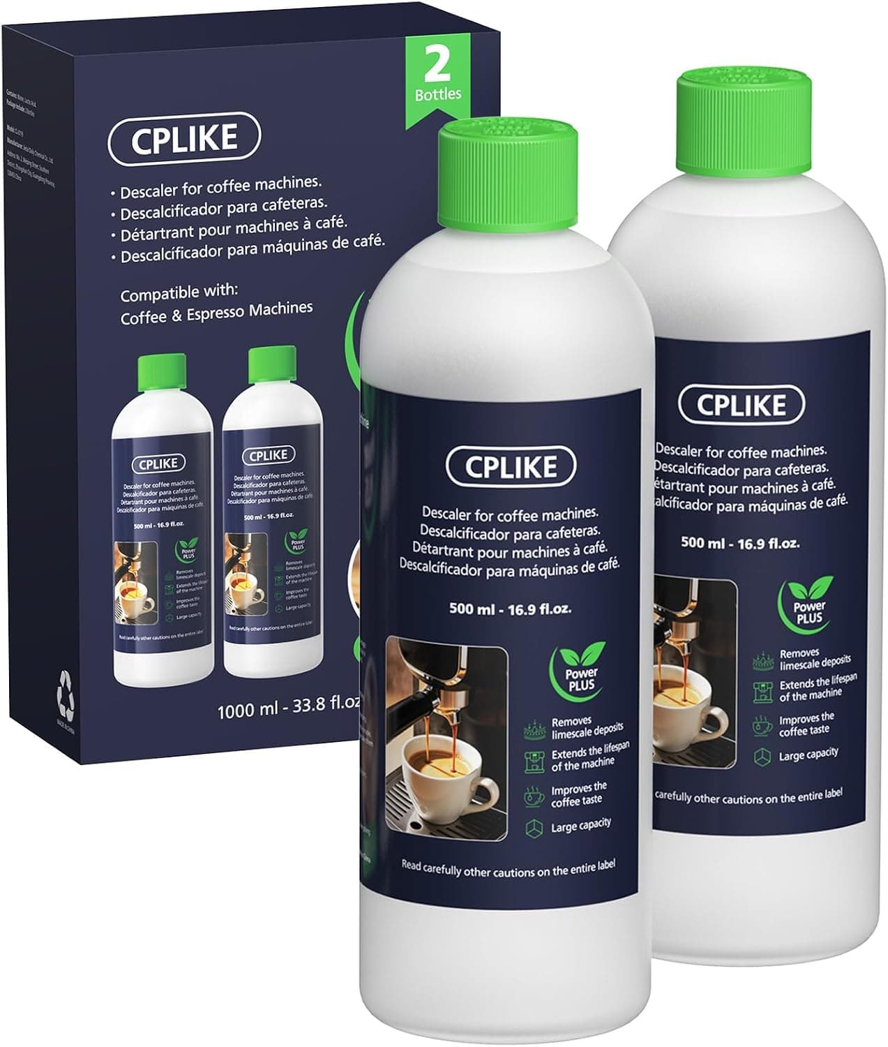 Coffee Machine Descaler Solution, 33.8oz (10 Uses) for DeLonghi DLSC500