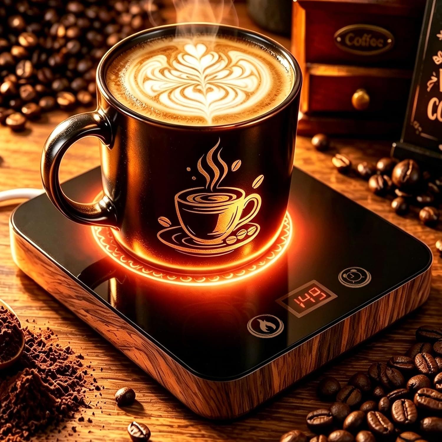 Coffee Mug Warmer for Desk with Auto Shutoff, Coffee Cup Warmer with 3 Temp. Settings & 1-12H Timer