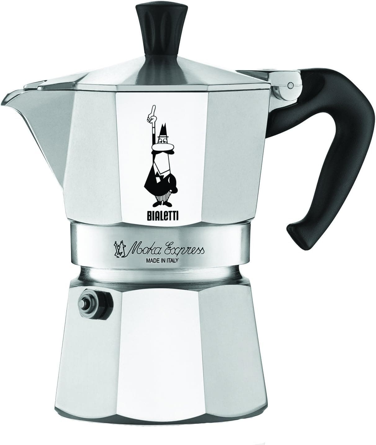 Bialetti Moka Express Stovetop Espresso Maker, 3 Cups, Aluminium
